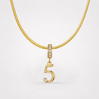 TaleClasp Lucky Number 5 Gold Detachable Charm - image 4