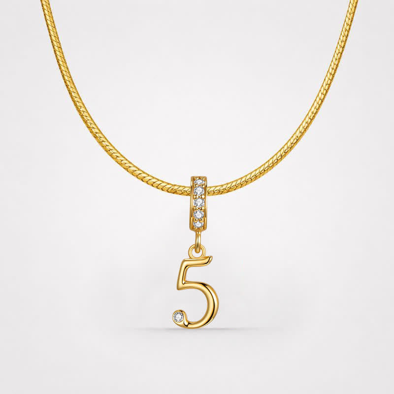 TaleClasp Lucky Number 5 Gold Detachable Charm - image 4