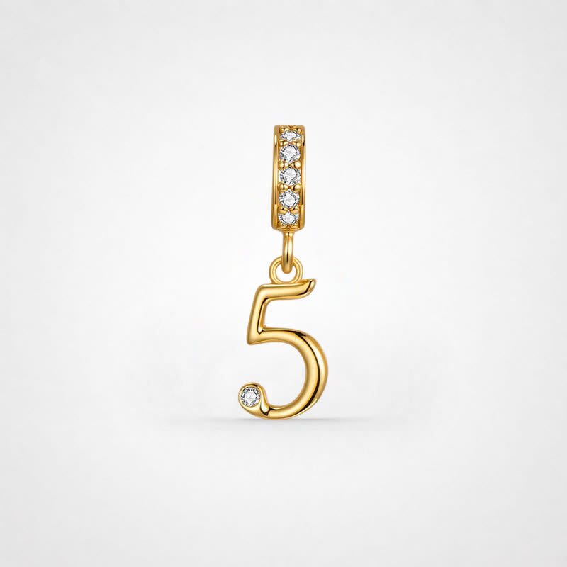 TaleClasp Lucky Number 5 Gold Detachable Charm - Golden - image 0