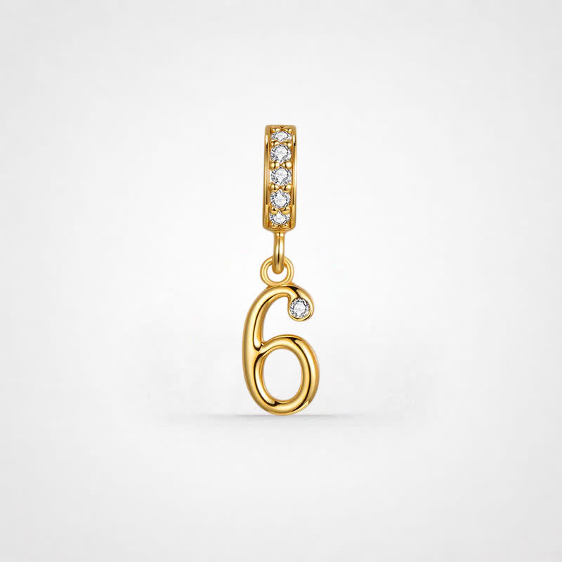 TaleClasp Lucky Number 6 Gold Detachable Charm - Golden - image 0