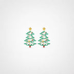 TaleClasp Festive Pearl Garland Christmas Tree Statement Earrings - image 0