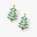 TaleClasp Festive Pearl Garland Christmas Tree Statement Earrings - Green - image 3