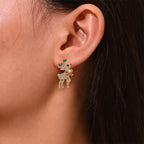 TaleClasp Festive Reindeer Gold Stud Earrings - image 1