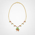 TaleClasp Festive Bow Bell Crystal Pearl Pendant Necklace - image 4