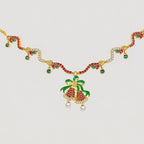 TaleClasp Festive Bow Bell Crystal Pearl Pendant Necklace - image 3