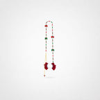 Festive Red Bow Beaded Tassel Phone Chain - Multicolor - image 0