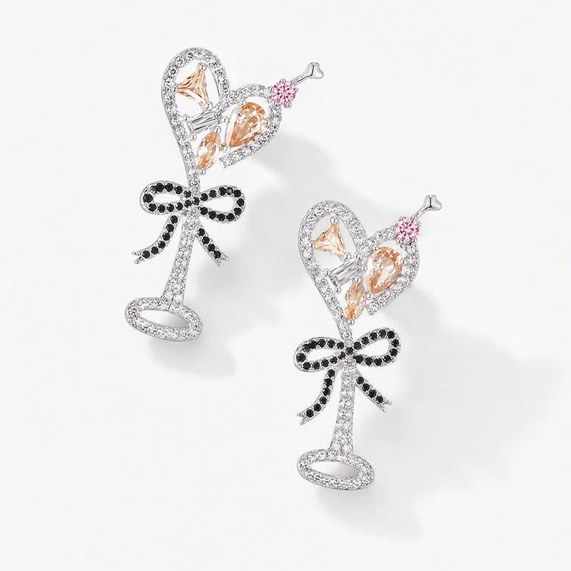TaleClasp Crystal Cocktail Glass Drop Earrings - image 3