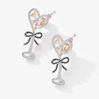 TaleClasp Crystal Cocktail Glass Drop Earrings - image 3