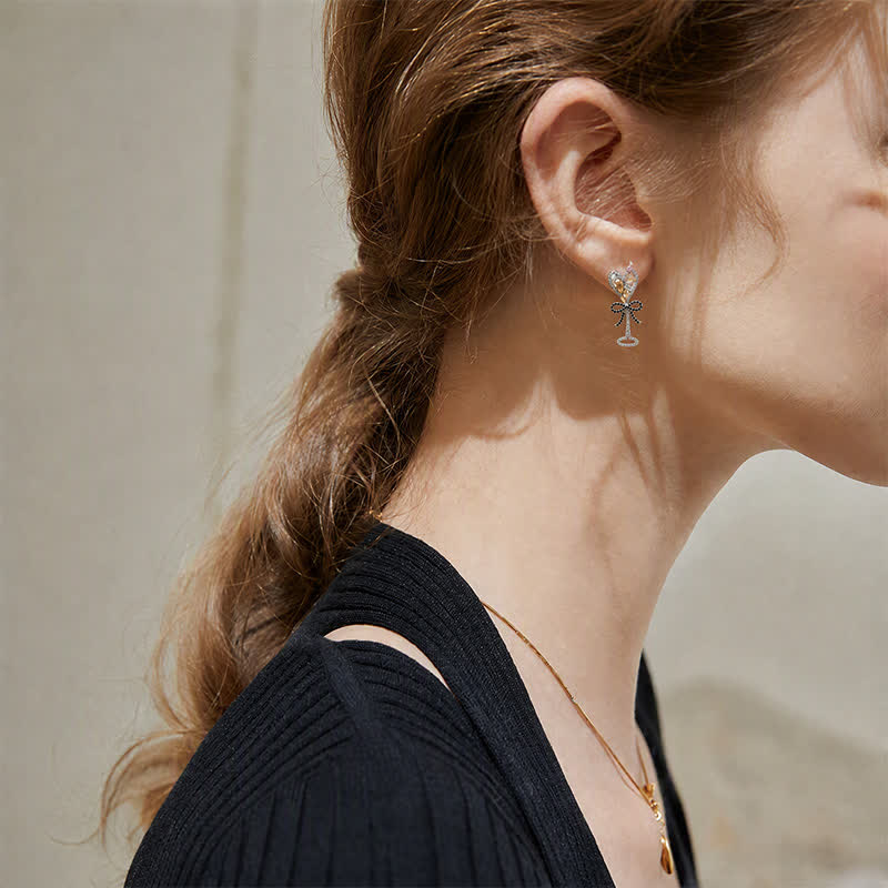 TaleClasp Crystal Cocktail Glass Drop Earrings - image 1