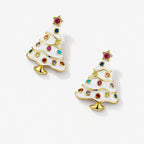 TaleClasp White Enamel Christmas Tree Stud Earrings - image 3
