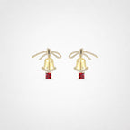 TaleClasp Bow Bell Drop Earrings - Golden - image 0