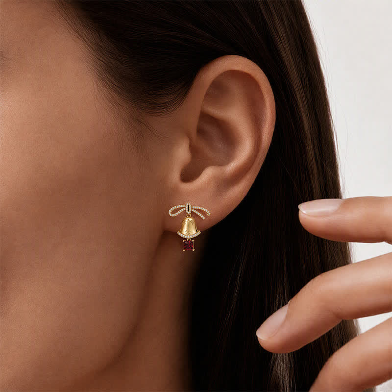 TaleClasp Bow Bell Drop Earrings - image 1