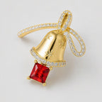 TaleClasp Bow Bell Ruby Drop Pendant Necklace - image 3