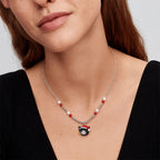 TaleClasp Festive Black Cat Pearl Beaded Pendant Necklace - image 1