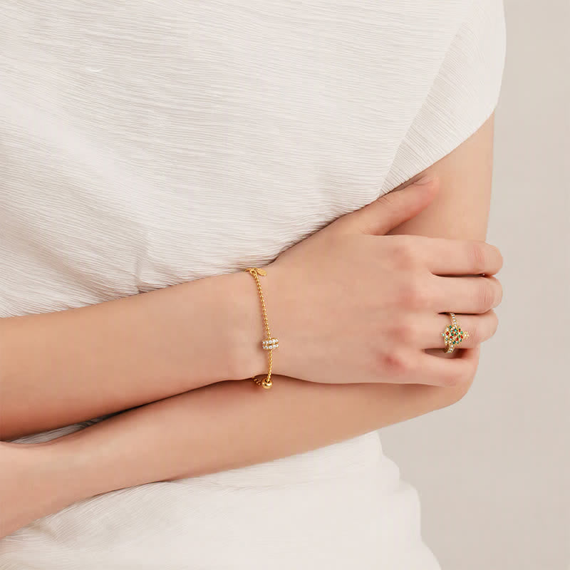 TaleClasp Gold Christmas Tree Crystal Statement Ring - image 1