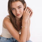 TaleClasp Elegant Pearl Gold Oval Clasp Bracelet - image 2