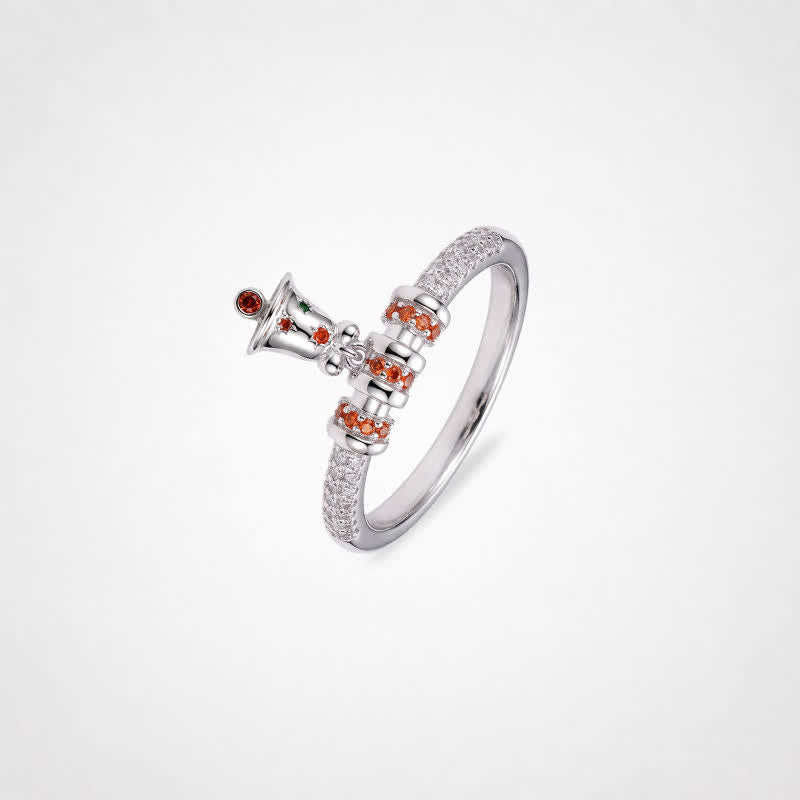 TaleClasp Silver Tone Pave Crystal Charm Ring - image 3