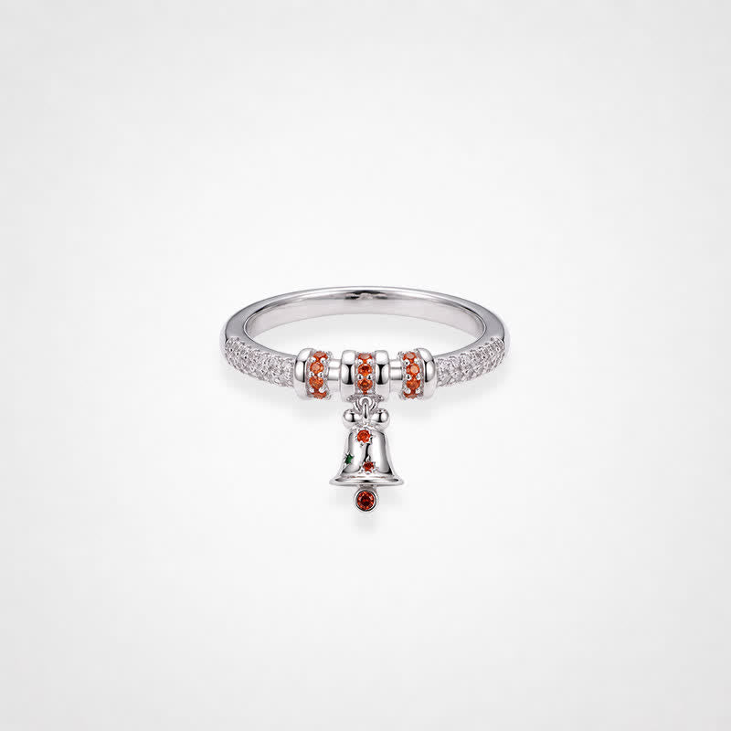 TaleClasp Silver Tone Pave Crystal Charm Ring - Silver - image 0