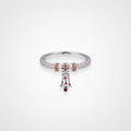 TaleClasp Silver Tone Pave Crystal Charm Ring - Silver - image 0