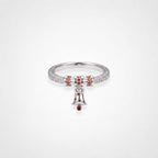 TaleClasp Silver Tone Pave Crystal Charm Ring - Silver - image 0