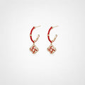 TaleClasp Red Clover Drop Hoop Earrings - Red - image 0