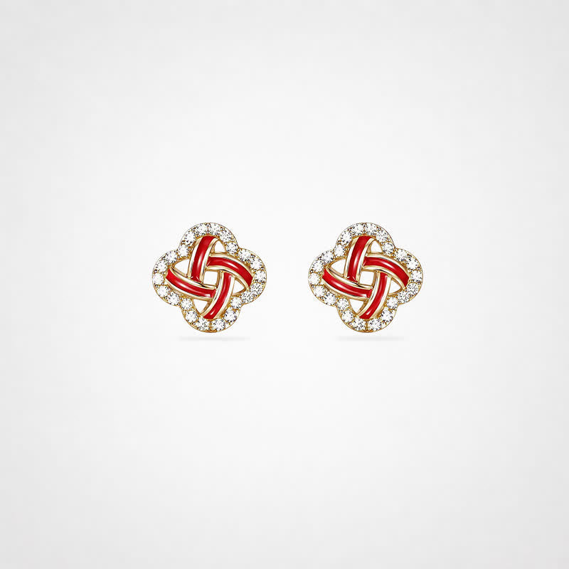 TaleClasp Modern Vintage Stud Earrings - Red - image 0