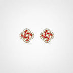 TaleClasp Modern Vintage Stud Earrings - Red - image 0