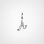 TaleClasp Elegant Script Letter A Silver Tone Initial Charm - Silver - image 0