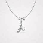 TaleClasp Elegant Script Letter A Silver Tone Initial Charm - image 4