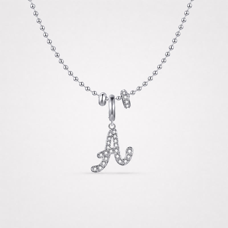 TaleClasp Elegant Script Letter A Silver Tone Initial Charm - image 4
