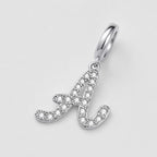 TaleClasp Elegant Script Letter A Silver Tone Initial Charm - image 3