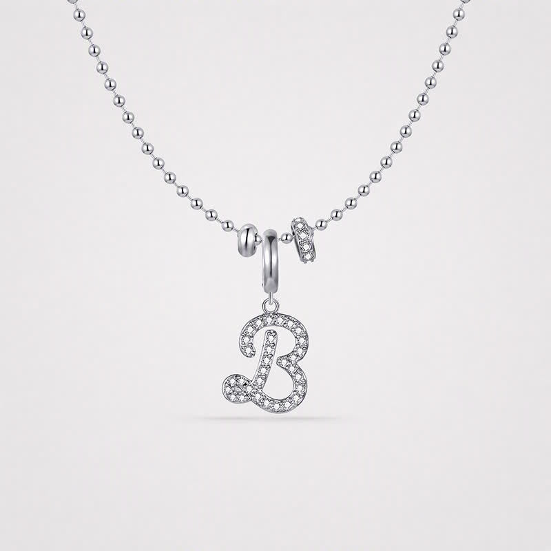 TaleClasp Elegant Script Letter B Silver Tone Initial Charm - image 4