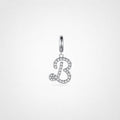 TaleClasp Elegant Script Letter B Silver Tone Initial Charm - Silver - image 0