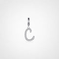 TaleClasp Elegant Script Letter C Silver Tone Initial Charm - Silver - image 0