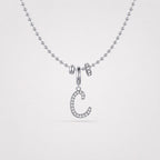 TaleClasp Elegant Script Letter C Silver Tone Initial Charm - image 4