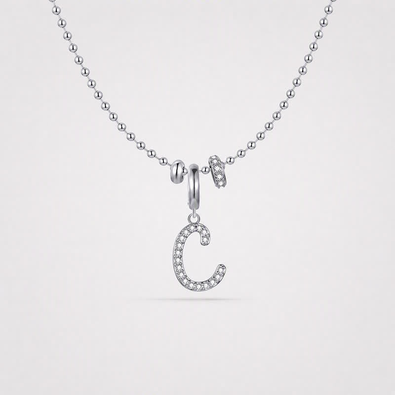 TaleClasp Elegant Script Letter C Silver Tone Initial Charm - image 4