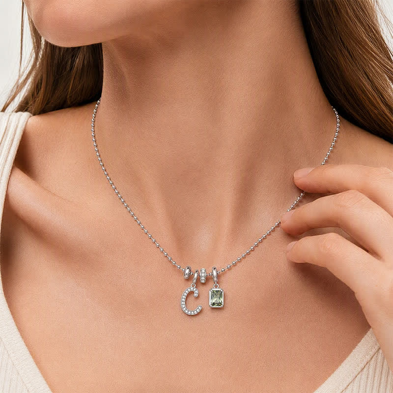 TaleClasp Elegant Script Letter C Silver Tone Initial Charm - image 1