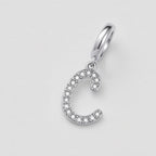 TaleClasp Elegant Script Letter C Silver Tone Initial Charm - image 3