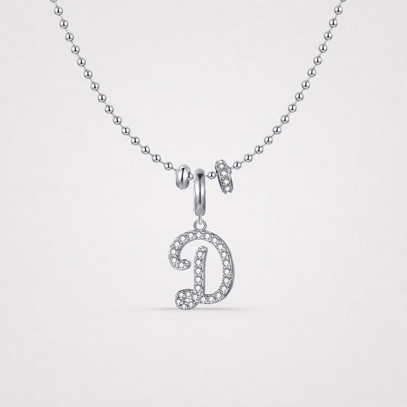 TaleClasp Elegant Script Letter D Silver Tone Initial Charm - image 4