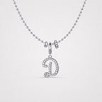 TaleClasp Elegant Script Letter D Silver Tone Initial Charm - image 4