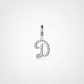 TaleClasp Elegant Script Letter D Silver Tone Initial Charm - Silver - image 0