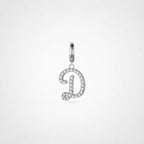 TaleClasp Elegant Script Letter D Silver Tone Initial Charm - Silver - image 0