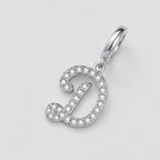 TaleClasp Elegant Script Letter D Silver Tone Initial Charm - image 3