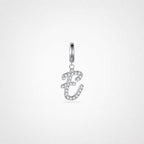 TaleClasp Elegant Script Letter E Silver Tone Initial Charm - Silver - image 0