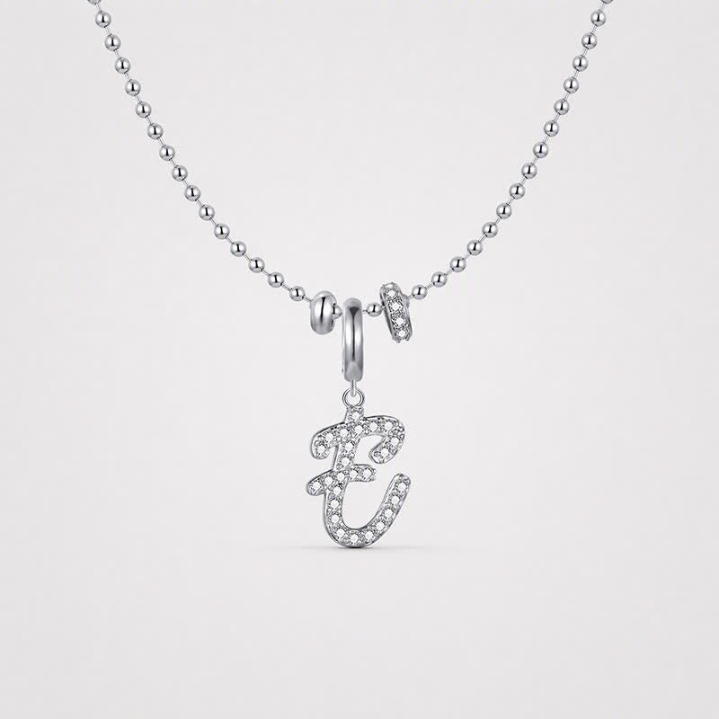 TaleClasp Elegant Script Letter E Silver Tone Initial Charm - image 4