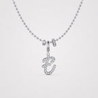 TaleClasp Elegant Script Letter E Silver Tone Initial Charm - image 4