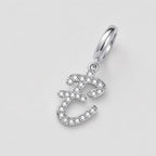 TaleClasp Elegant Script Letter E Silver Tone Initial Charm - image 3