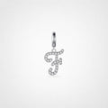 TaleClasp Elegant Script Letter F Silver Tone Initial Charm - Silver - image 0