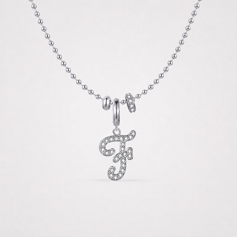 TaleClasp Elegant Script Letter F Silver Tone Initial Charm - image 4