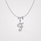TaleClasp Elegant Script Letter F Silver Tone Initial Charm - image 4